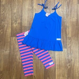 Ruffle Girl 2 Pc Knit Capri Set Girls Sz 14